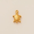 Vue détaillée du pendentif tortue en acier inoxydable plaqué or 18 carats avec texture - Pendentif Tortue