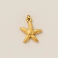 Détail macro d'un pendentif étoile de mer plaqué or 18 carats avec surface en relief - Pendentif Étoile de Mer