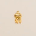 Golden jellyfish pendant necklace with sparkling zircon pavé in a polished marine design - Jellyfish