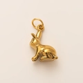 Polished gold rabbit pendant with a smooth mirror finish and secure top loop for necklaces - Rabbit