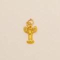 Detailed close-up of a gold lobster pendant with sparkling zircon-inlaid claws - Lobster