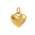 Ciondolo a cuore placcato oro 18K con texture radiale per la creazione di gioielli DIY - Pendente a Cuore