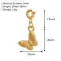 Pendentif papillon en acier inoxydable plaqué or 18K, taille 19x25mm et poids 1,9g - Pendentif Mite
