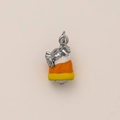 Pendentif d'Halloween avec araignée et bonbon en émail pour la création de bijoux - Pendentif Araignée Couleur Acier