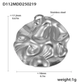 Irregular textured silver stainless steel pendant with molten lava design for jewelry making - D112-Hammered Irregular Round (Steel)