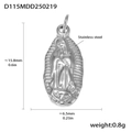 Colgante religioso ovalado en relieve de acero inoxidable plateado, altura 15,8 mm - D115-Medalla Ovalada Religiosa (Acero)