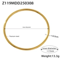 Minimalist 18K gold plated titanium steel bangle with 7.3cm inner diameter and 0.3cm width - 2XL / Gold