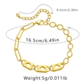 Detailed view of 18K gold plated chain bracelet with lobster clasp and geometric charms - Geometric Splicing Bracelet (KB0194)