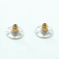 Detailed view of 18K gold plated brass ear backings with stable silicone disc support - Disk Saucer Earring Back
