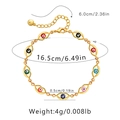 Detailed size chart showing 16.5cm chain length and 6.0cm extender for evil eye bracelet - Full Multicolor Eyeball Style (KB0344)