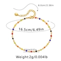 Maßangaben für handgefertigtes buntes Perlenarmband mit 16,5 cm Umfang und Verlängerung - Gemischte Miniperlen (KB0370-4)