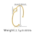 Detailed view of gold minimalist bangle showing 6cm inner diameter and 2.7g weight - Oval Hollow Sphere Style (KB0393)