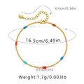 Detailansicht der 18K vergoldeten Kette mit bunten Perlen und verstellbarer Länge 16,5 cm - Gemischte Zylindrische Perlen (KB0367-2)