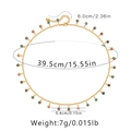 Detailed sizing of Bohemian evil eye necklace with dimensions for chain and colorful pendants - 18K Gold / Colorful Eye Style (KN0185)