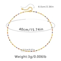 Detailed view of colorful seed bead necklace with 18K gold plated chain dimensions - Rainbow Seed Beads (KN0207-1)