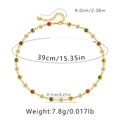 Dimensiones detalladas del collar de ojo turco y margarita con 39cm largo y 6,0cm de extensión - Estilo Margarita Ojo Color 1 (KN0205-1)