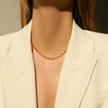 Collana etnica in oro con perline arancioni vivaci per un look estivo e vacanziero - Stile Perline Arancio Giallo (KN0204-1)