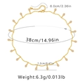 Detaillierte Maße der 18K vergoldeten Zirkonia-Halskette mit 38cm Kette und Verlängerung - Ovale Klare Steine (KN0202-2)