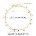 Details der 41cm Goldkette mit bunten Zirkonia Schmetterling und Herzanhängern - Schmetterling & Edelsteine (KN0223-1)