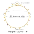 Goldhalskette mit bunten Herz- und Blumenanhängern und Maßangaben zur Kettenlänge 38,5cm - Bunte Herzen & Blumen (KN0243)