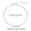 Vue détaillée du collier bohème en émail avec dimensions de la chaîne et extension de 6cm - Perles en Émail Multicolores (KN0241-1)