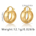 Poliierte goldene Creolen mit Abmessungen von 2,34 cm Höhe und 1 cm Breite im Detail - Vollbogen Scharnier Creolen Stil (KE0962)