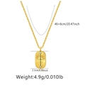 Detail of 18K gold plated oval necklace with celestial sun and moon engravings - Celestial Star and Moon (KN0075)