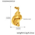 Ciondolo a conchiglia dorata in acciaio inossidabile con misure precise di peso e altezza - Ciondolo Solo (Senza Catena) Conchiglia