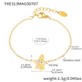 Golden stainless steel unicorn star bracelet for kids with detailed size measurements - Gold Sea Star Unicorn Bracelet (TXE313) / 13+3cm
