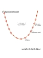 Gouden roestvrijstalen ketting met rode gedruppelde duivelsenoog kralen en fijne keten - Rood Emaille Goudtint (P1528MDD50807)