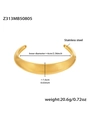 Brazalete abierto de acero inoxidable dorado pulido de 1,6 cm de ancho y 6 cm de diámetro - Forma de C Minimalista Media (Z313) / Dorado