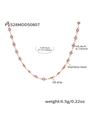Gouden roestvrijstalen ketting met roze evil eye kralen en handige karabijnsluiting - Paars Emaille Goudtint (P1528MDD50807)