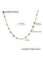 Kleurrijke evil eye ketting van roestvrij staal met oliedruppel kralen en agaat kwastje - Meerkleurig Emaille Goudtint (P1528MDD50807)