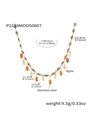 Evil eye kralenketting met oranje en witte agaat hangers van roestvrij staal - Zwart Emaille Goudtint (P2159MDD50807)