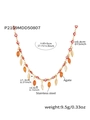 Roestvrijstalen evil eye ketting met rode agaat kralen en gekleurde kwastjes - Rood Emaille Goudtint (P2159MDD50807)