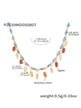 Kleurrijke boze oog ketting met natuurlijke agaat hangers en roestvrijstalen ketting - Blauw Emaille Goudtint (P2159MDD50807)