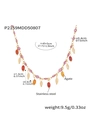Roze evil eye ketting met kleurrijke agaat hangers aan een gouden roestvrijstalen ketting - Paars Emaille Goudtint (P2159MDD50807)