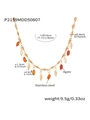 Kleurrijke boze oog ketting met oranje agaat kralen en gouden roestvrijstalen ketting - Oranje Emaille Goudtint (P2159MDD50807)