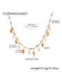 Evil Eye Agaat ketting van roestvrij staal met oranje kralen en variant afmetingen - Wit Blauw Emaille Goudtint (P2159MDD50807)
