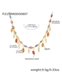 Bohemian goudkleurige ketting met kleurrijke agaat hangers en evil eye kralen van staal - Meerkleurig Emaille Goudtint (P2159MDD50807)
