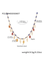 Evil eye ketting met oranje agaat kwastje en gouden roestvrijstalen ketting - Donkerblauw Emaille Goudtint (P2159MDD50807)