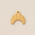 Collana con pendente a croissant placcata in oro 18K con texture geometrica a raggiera - Pendente Cornetto