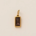 Detail van een rechthoekige paarse edelsteen hanger in een 18K vergulde zetting voor dames - Donkerpaarse Hoofdsteen (JFNK24122604GK) / Februari Hart Hanger - Goud