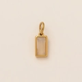 Rechthoekige 18K vergulde hanger ketting met een doorschijnende edelsteen voor dames - Juni Hart Hanger - Goud