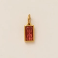 Rechthoekige hanger ketting met 18K gouden frame en rode kristallen steen - Juli Geboortesteen Hanger - Goud