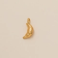 Pendentif croissant doré poli avec texture détaillée pour colliers et bracelets - Croissant