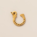 Polished 18K gold-plated titanium steel horseshoe pendant charm in minimalist style - Horseshoe Style (38) Pendant Only (Without Chain)