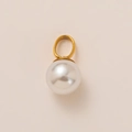 Pendentif élégant en plaqué or 18K avec grande perle blanche ronde pour colliers - Style Perle Artificielle (Pendentif Seul (Sans Chaîne))