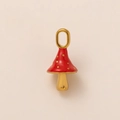 Détail macro du pendentif champignon rouge avec placage en or 18K et émail - Style Champignon Rouge (Pendentif Seul (Sans Chaîne))