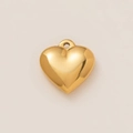 Polished 18K gold plated stainless steel heart pendant with smooth finish for DIY jewelry - Heart Style (46) Pendant Only (Without Chain)